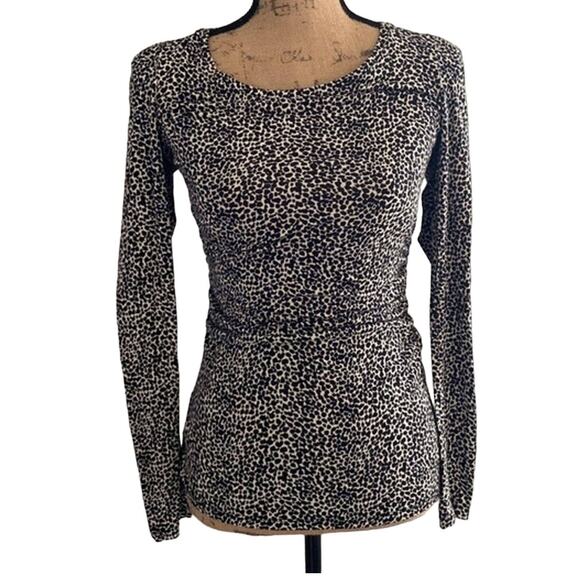Ann Taylor | Leopard Ruched Tunic Top Medium - Picture 1 of 4